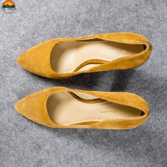 BCBGeneration Clarice Pump Block Heels Yellow Leather Women's Size 8 M - Picture 5 of 10